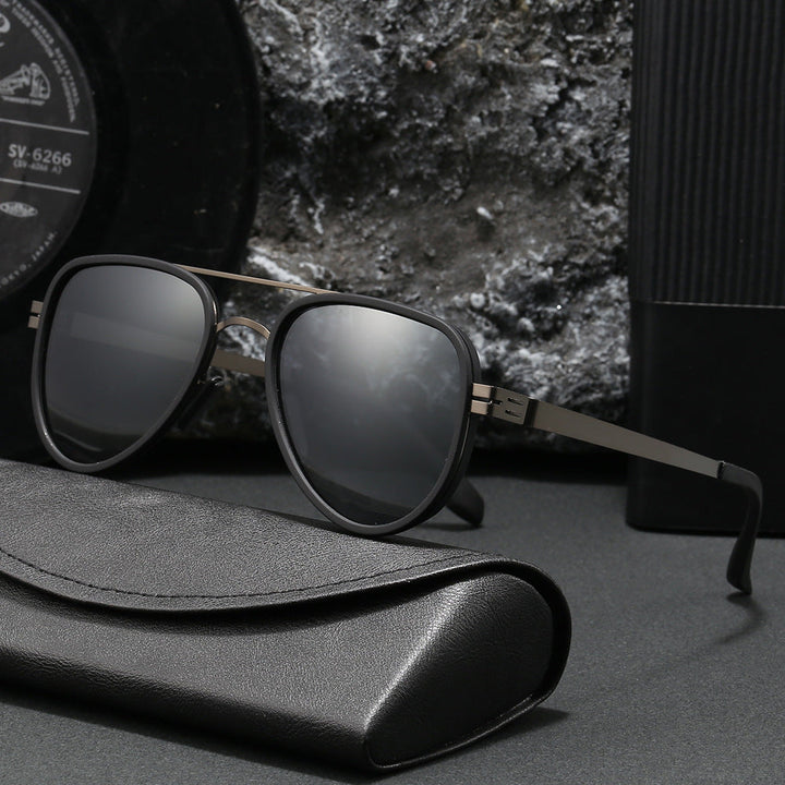 Dame Aviator-solbriller med robust metallramme og polariserte linser Luvikno