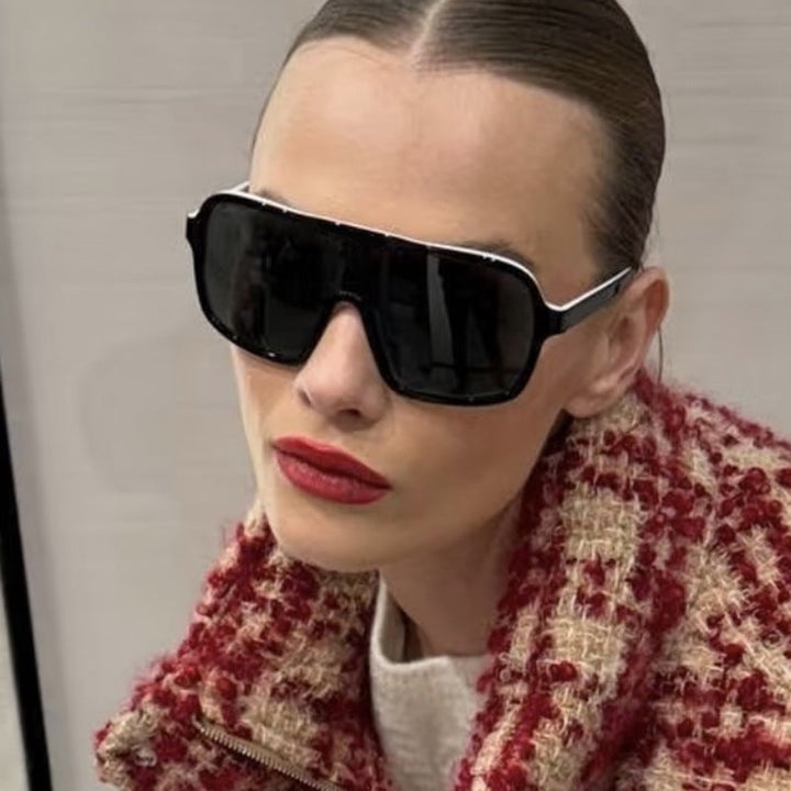Dame oversized solbriller med bred ramme Luvikno