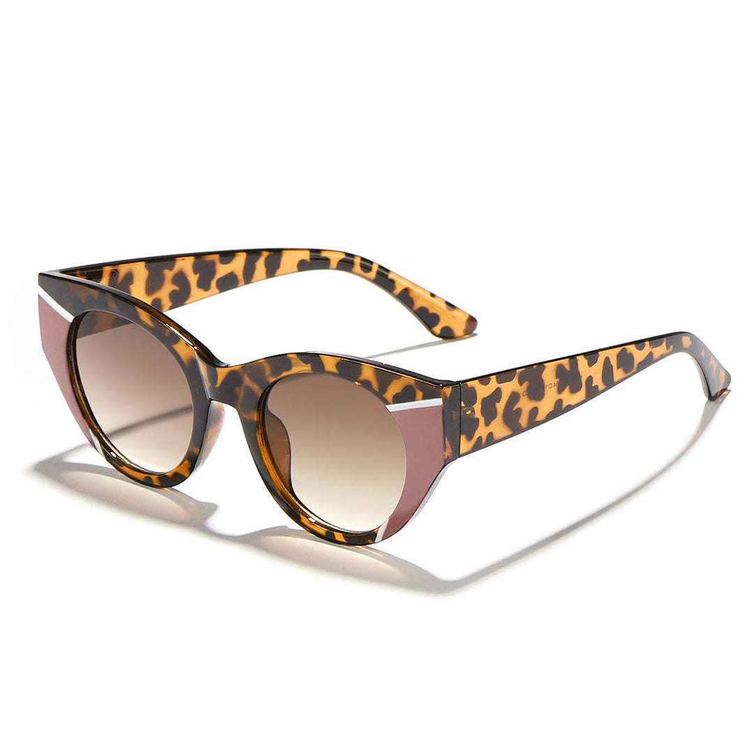 Dame moteriktig solbrille med unik leoprint Luvikno