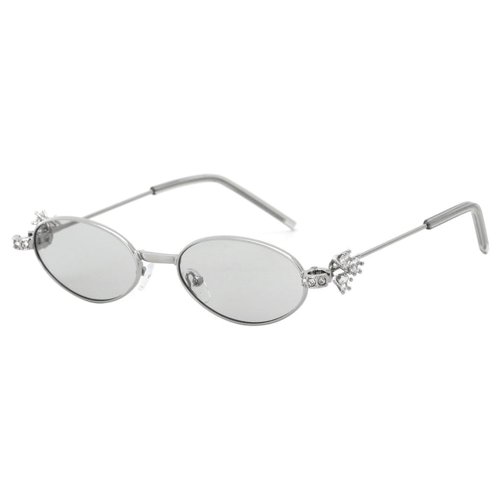 Dame Designer solbrille med elegant, speilvendt ramme og stilige dekorasjoner Luvikno