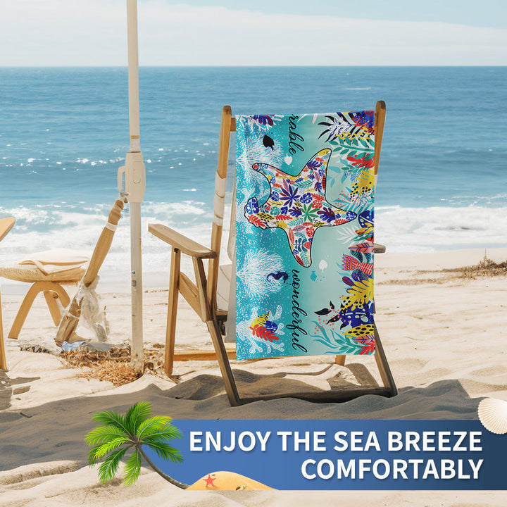 Ladies beach towel with maritime stripe pattern Luvikno