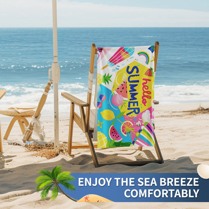 Ladies beach towel with maritime stripe pattern Luvikno