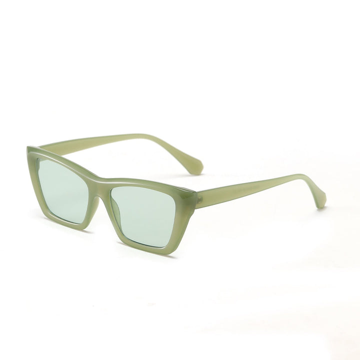 Dame geometrisk solbrille med stilfull plastinn ramme Luvikno