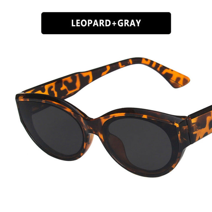 Dame Cat-Eye solbrille med iøynefallende mønster Luvikno