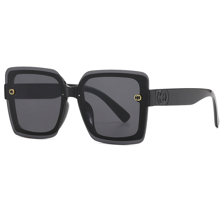 Dame oversized kvadratisk solbrille med elegant ramme Luvikno