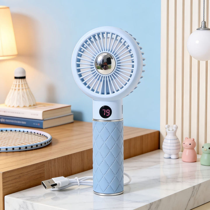 Bærbar håndvifte med digital temperaturvisning og behagelig design Luvikno