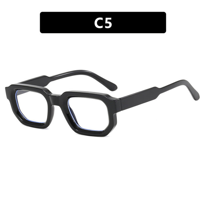 Dame fashionable rektangulære solbriller i trendy design med klare accenter Luvikno