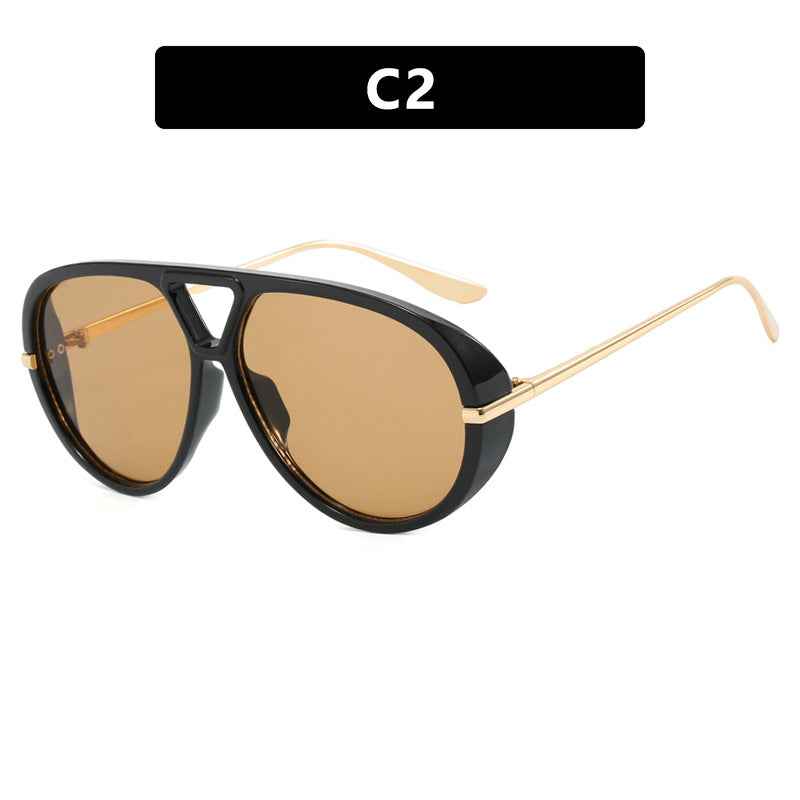 Dame Oversized solbriller med elegant plastramme og speilbelagte glass Luvikno