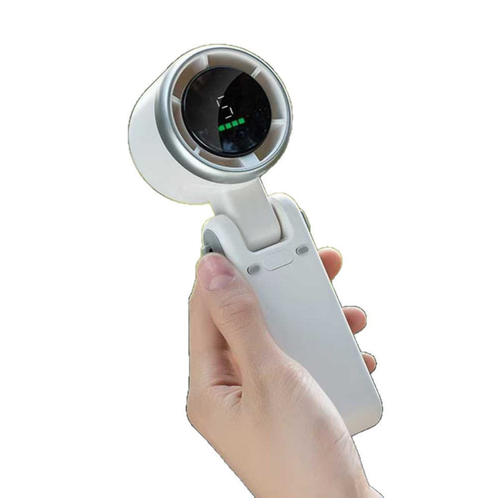 Unisex nan USB oppladbar håndholdt vifte med LED batteriindikator og stille børsteløs motor Luvikno