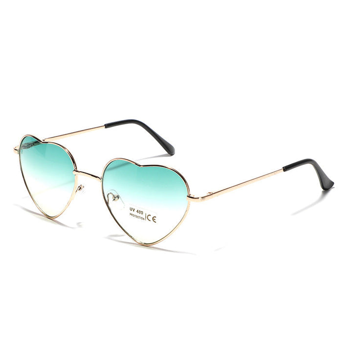 Dame hjerteformet solbrille med UV-beskyttelse og delikat ramme Luvikno