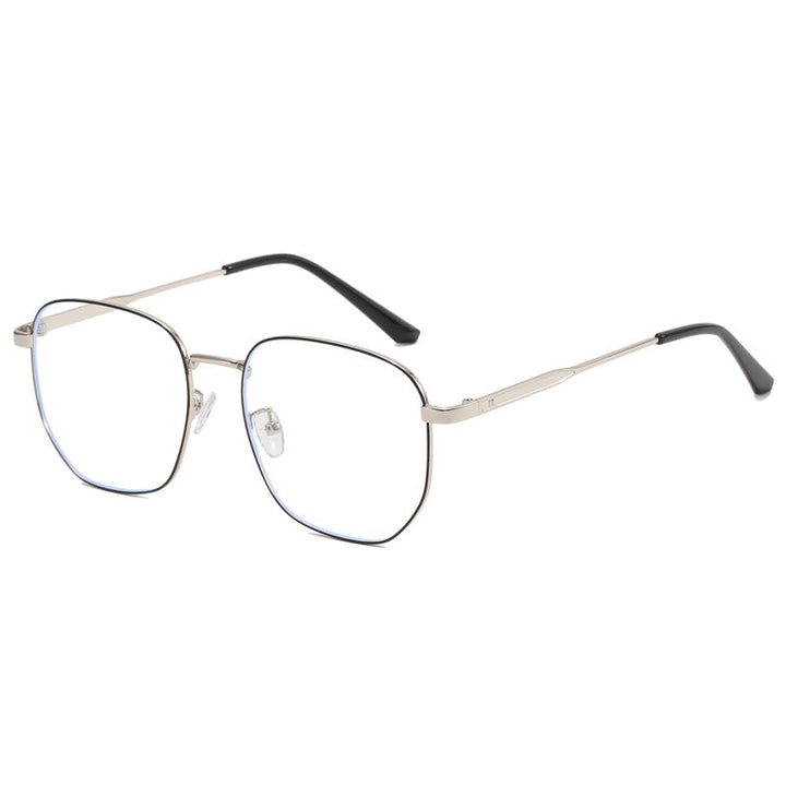 Dame moteriktig firkantet brille med lett metallramme Luvikno
