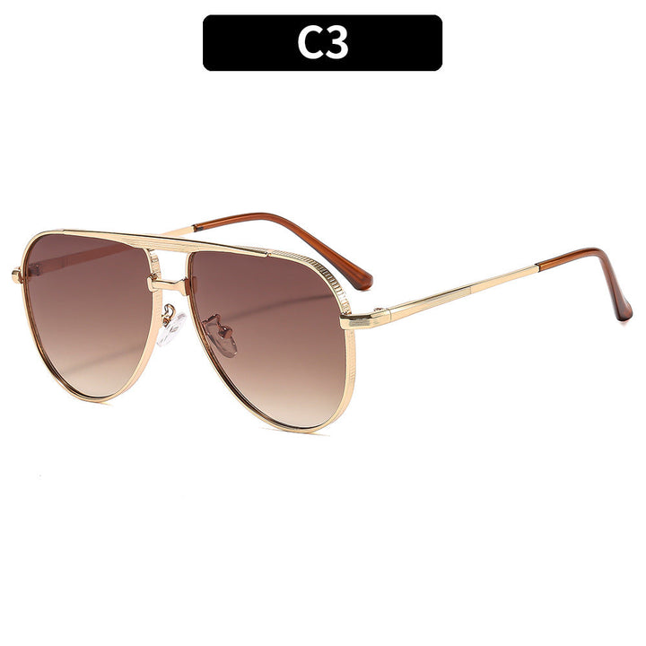 Dame modische Aviator-solbrille med elegant metallramme og UV400-beskyttelse Luvikno
