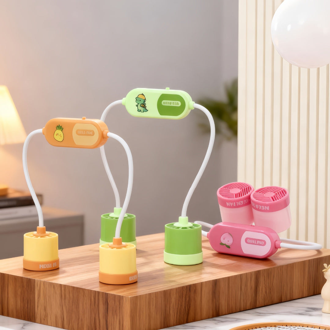 Kvinnens bærbare nakkevifte med fleksibelt justerbart design og USB-port Luvikno