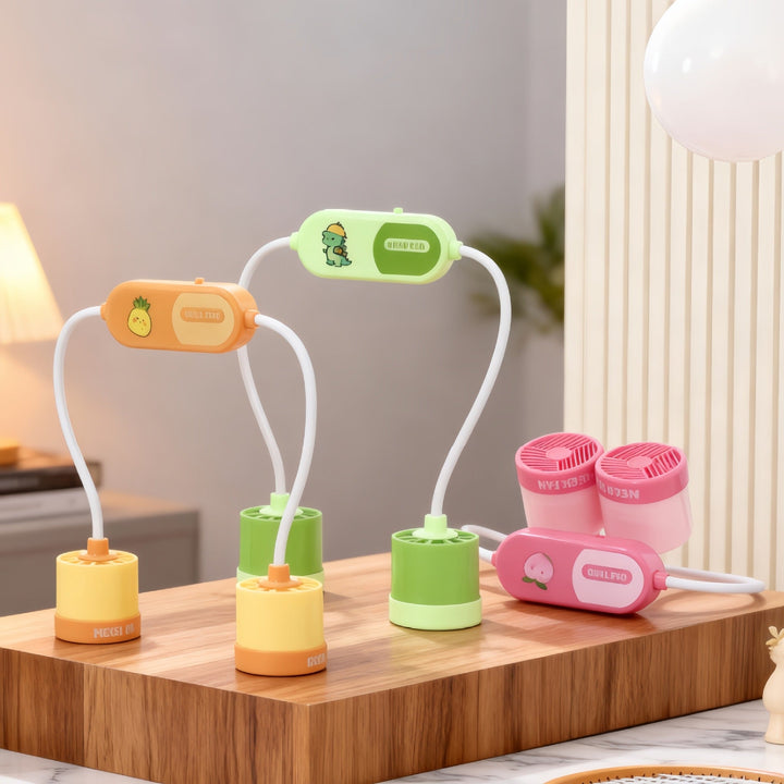Kvinnens bærbare nakkevifte med fleksibelt justerbart design og USB-port Luvikno