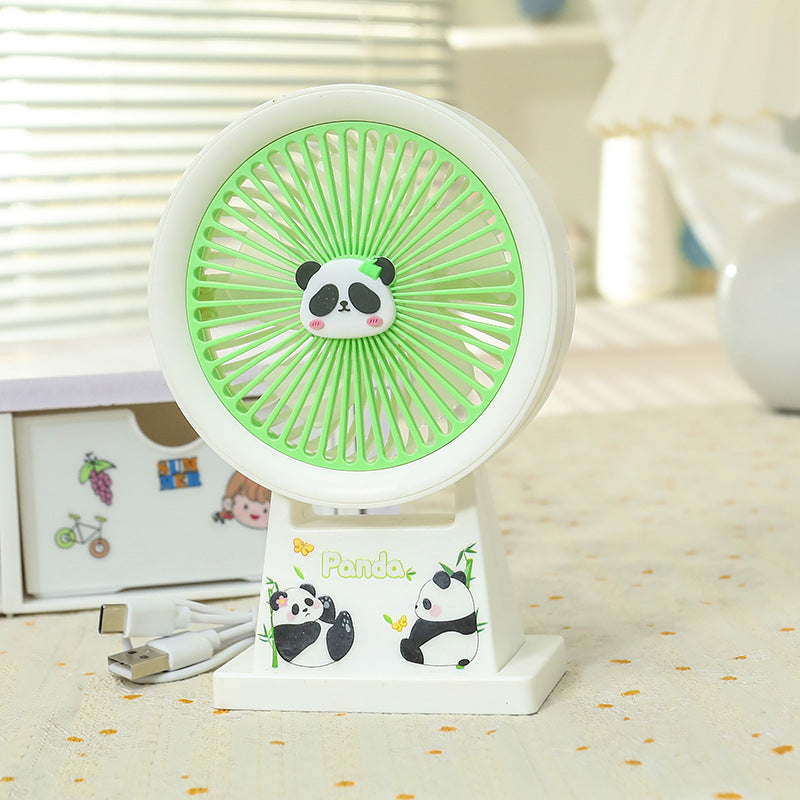 Dame bærbar mini-vifte med søtt panda-motiv Luvikno