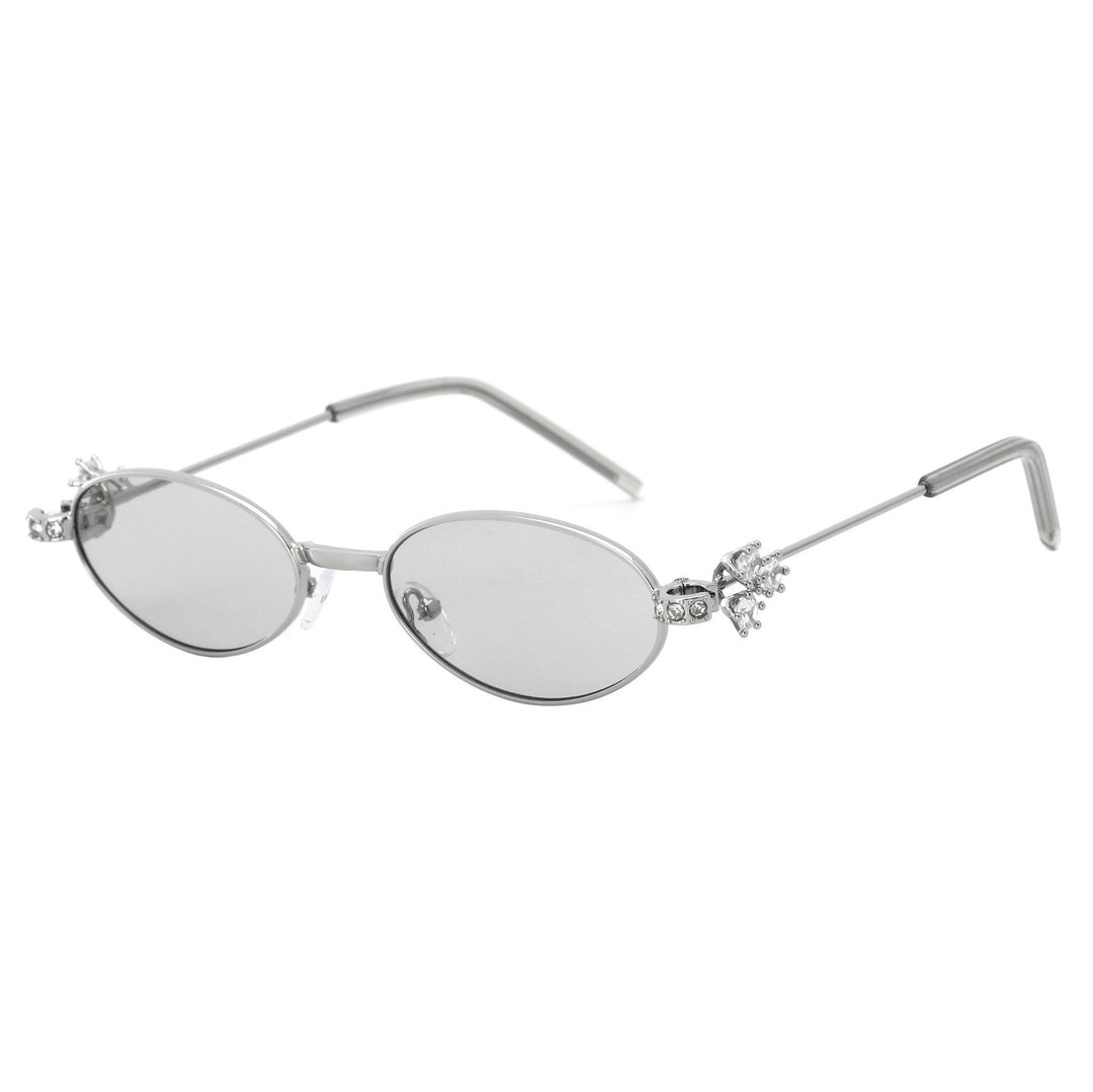 Dame Designer solbrille med elegant, speilvendt ramme og stilige dekorasjoner Luvikno
