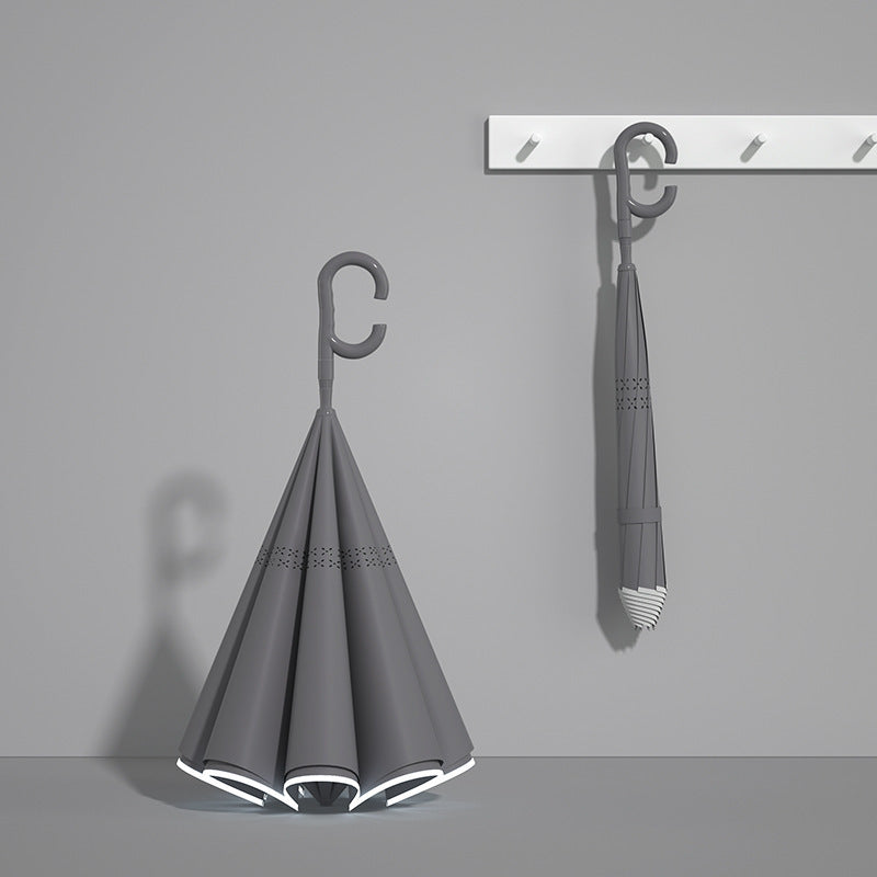 Dame automatisk sammenleggbare paraply med ergonomisk design og sterke vindmotstands elementer Luvikno