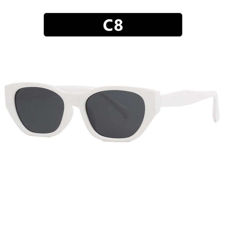 Dame Cat-Eye solbriller med transparent, geometrisk ramme Luvikno