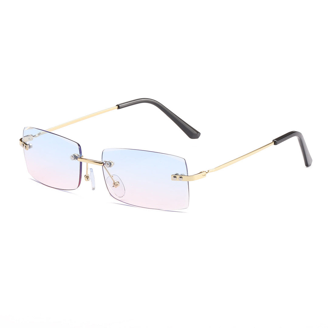 Dame moteriktig solbrille med elegant, filigranramme Luvikno
