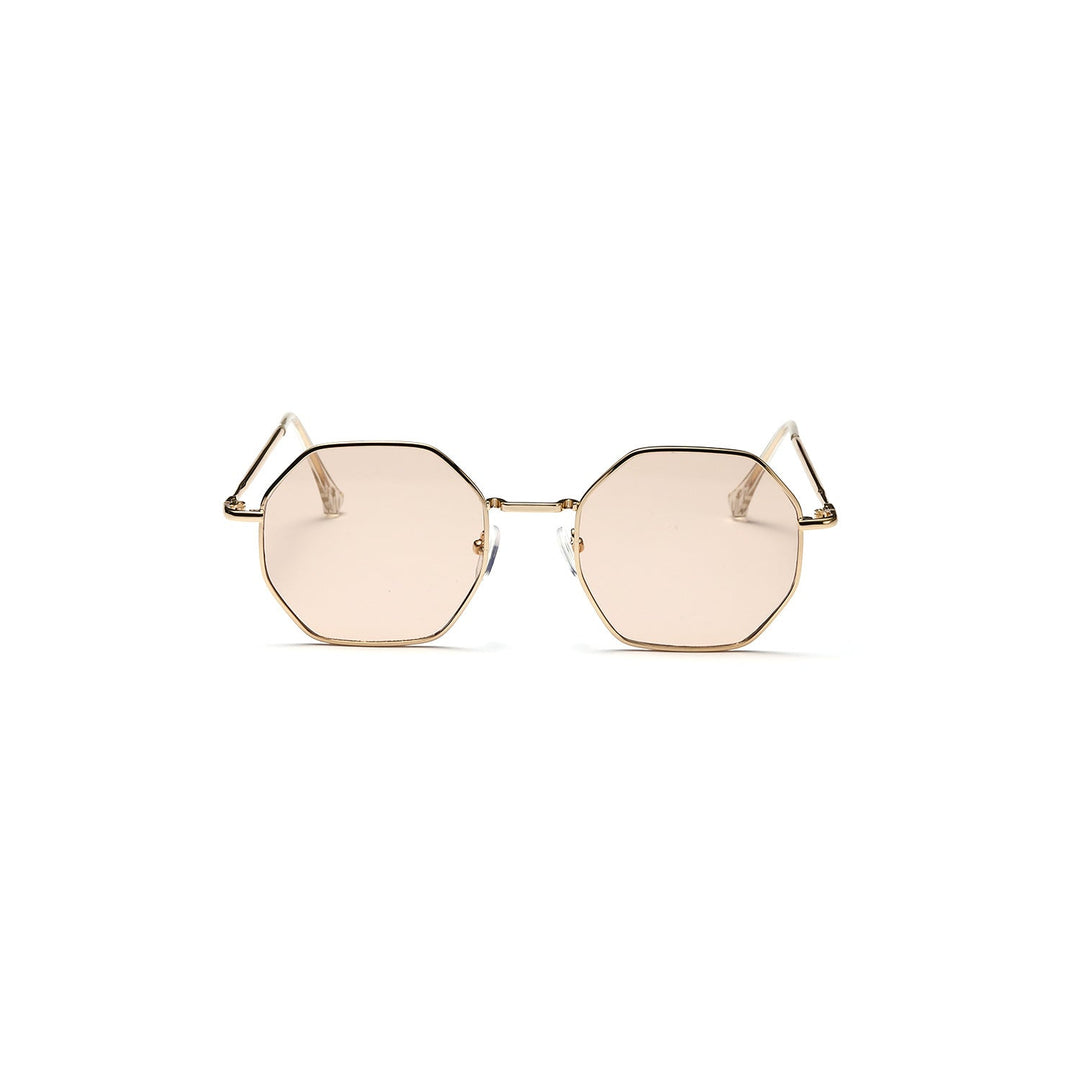 Dame oktagonal solbrille med elegante metallaksenter Luvikno