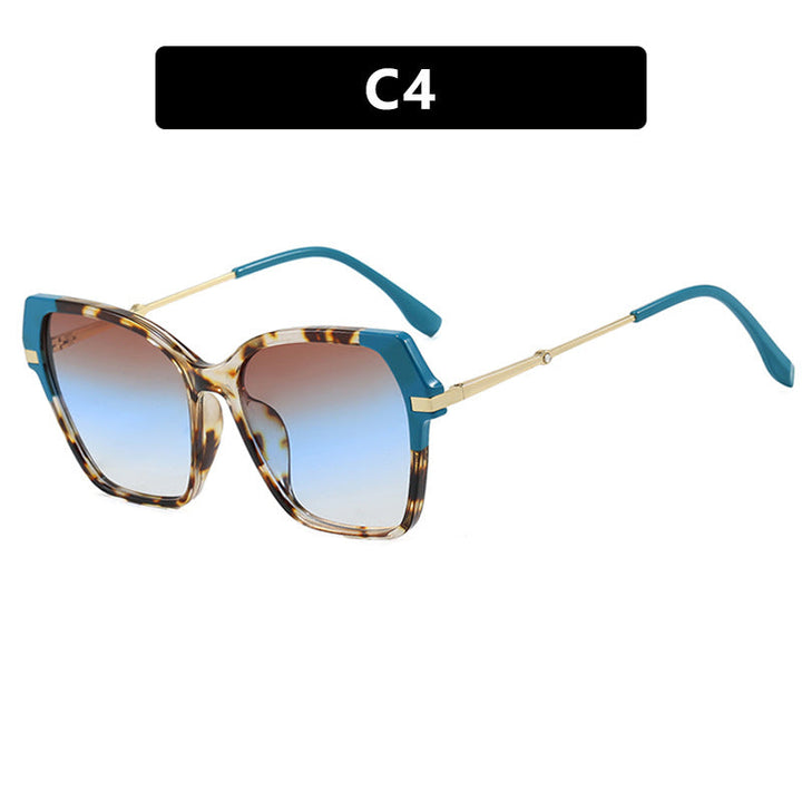 Dame kvadratisk solbrille med elegant metallramme og beskyttende UV-filter Luvikno