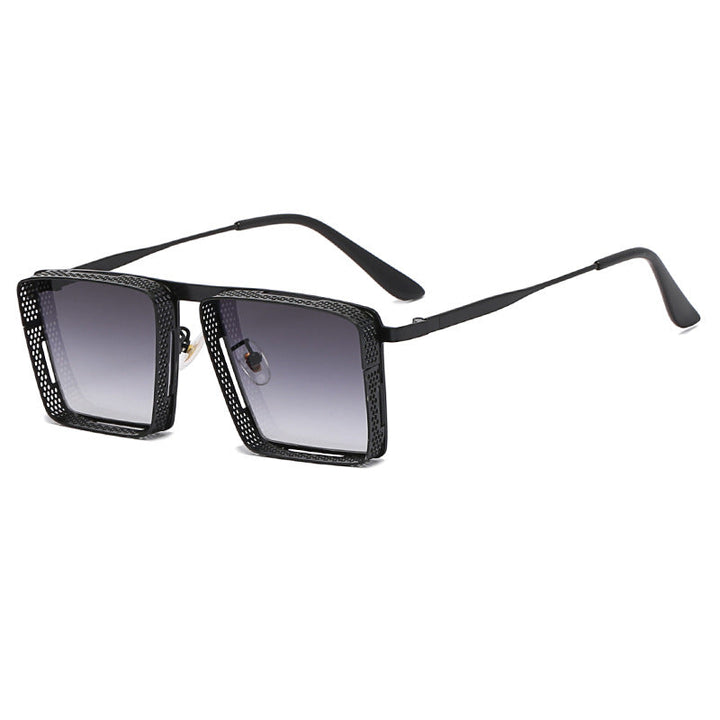 Dame ekstravagant firkantet solbrille med hullet ramme Luvikno