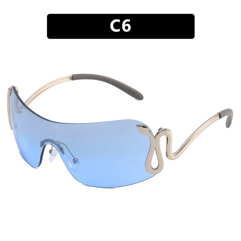 Damer futuristisk sportssolbrille med lekent design Luvikno