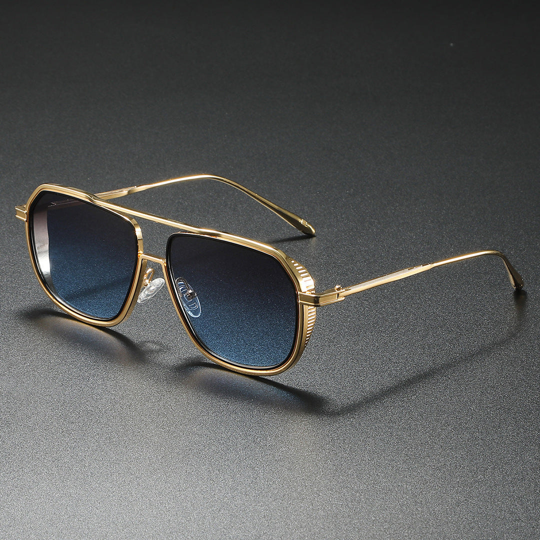 Dame Elegant solbrille med kantet metallramme Luvikno