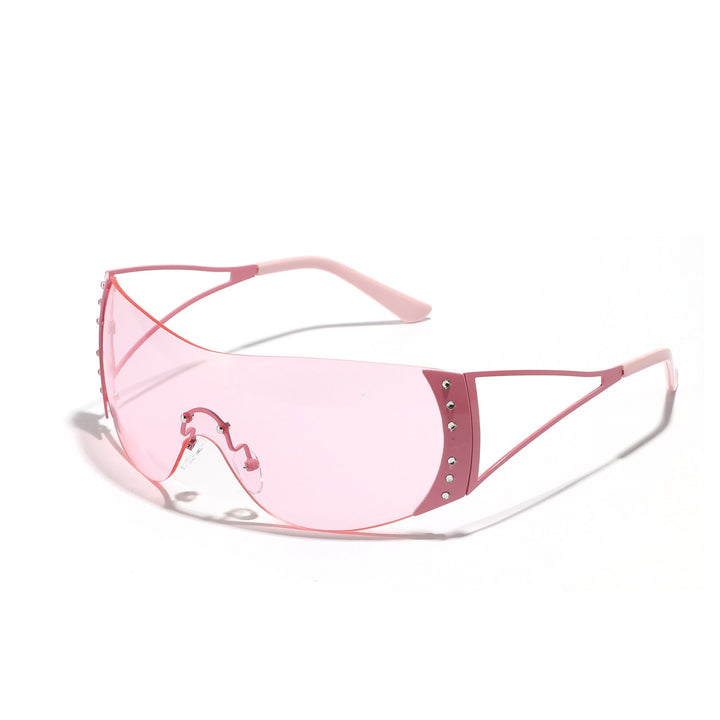 Dame futuristisk solbrille med stilfull ramme og høygradig UV-beskyttelse Luvikno