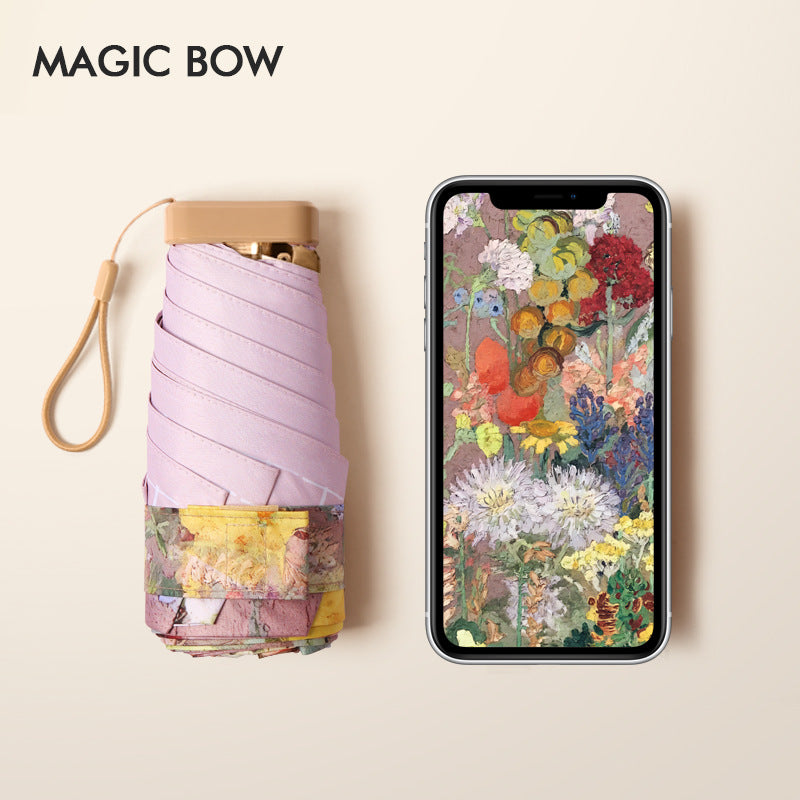 Dame floral sammenleggbare paraply Luvikno