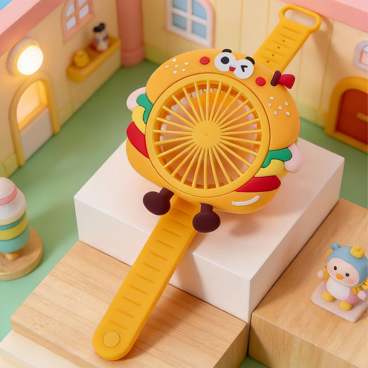 Dame Portable USB Håndvifte i Morsom Fries Design Luvikno