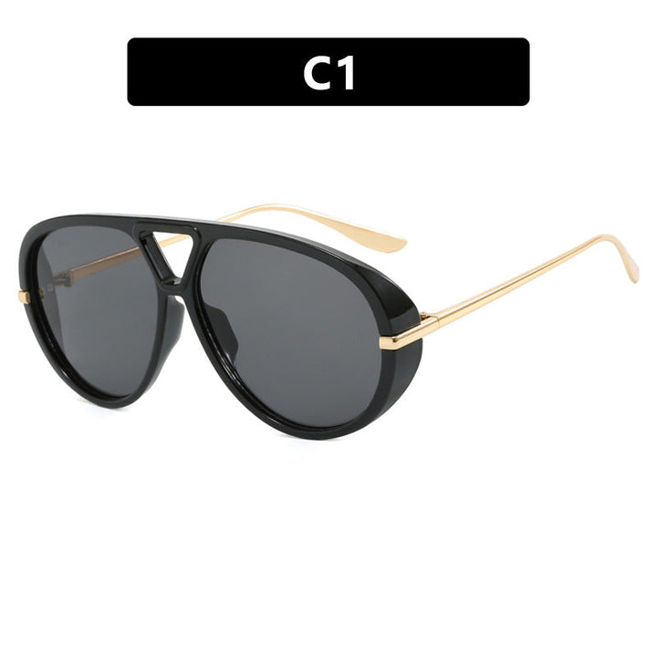 Dame Oversized solbriller med elegant plastramme og speilbelagte glass Luvikno