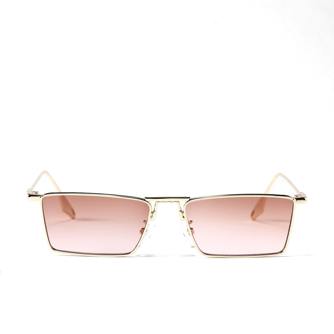 Dame elegant geometrisk solbrille med stilig metallramme Luvikno