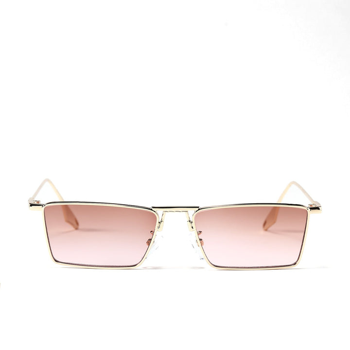 Dame elegant geometrisk solbrille med stilig metallramme Luvikno