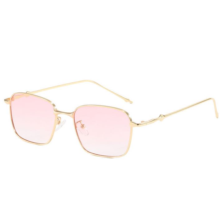Dame elegant firkantet solbrille med høykvalitets metallramme Luvikno