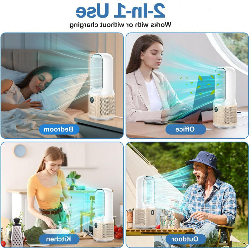 Unisex Turmventilator uten rotorblader med intelligent timer Luvikno