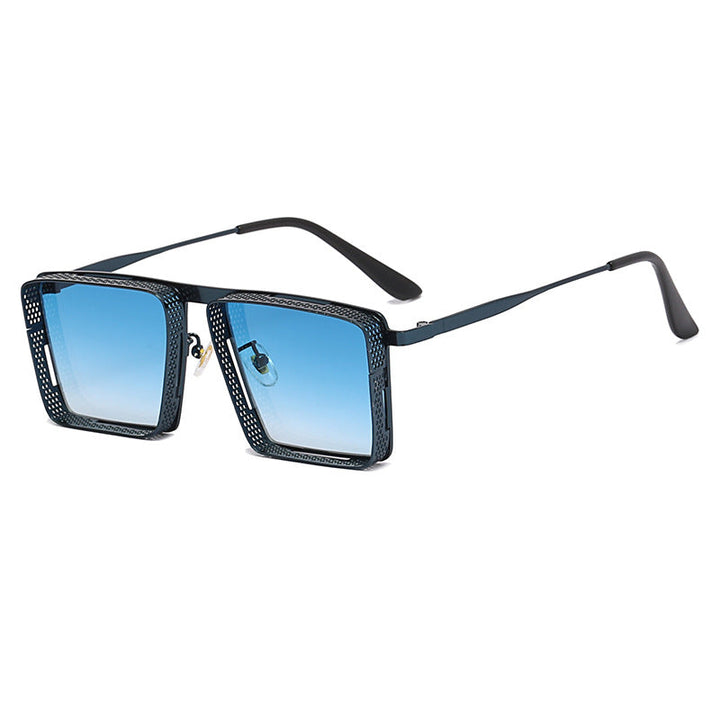 Dame ekstravagant firkantet solbrille med hullet ramme Luvikno
