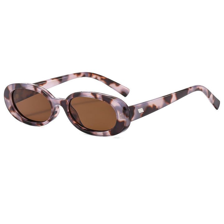 Dame stilfulle solbriller med oval ramme og trendy linser Luvikno