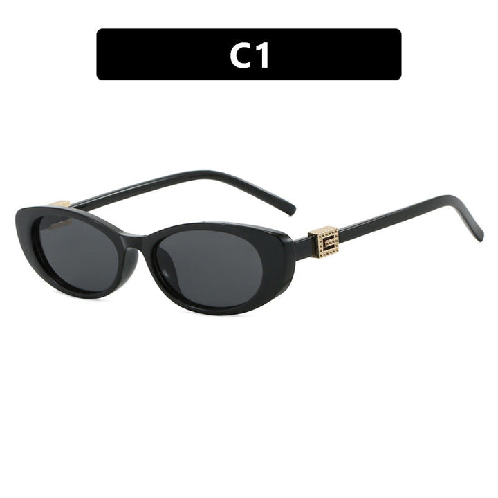 Dame elegant Cat-Eye solbriller med fine aksenter Luvikno