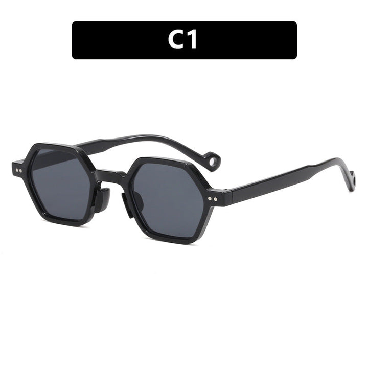 Dame heksagonal solbrille i moderne design med beskyttende linser Luvikno