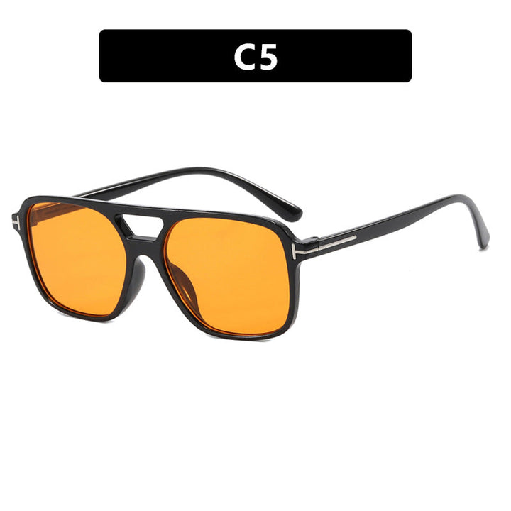 Dame elegant geometrisk solbrille med stilfull ramme Luvikno