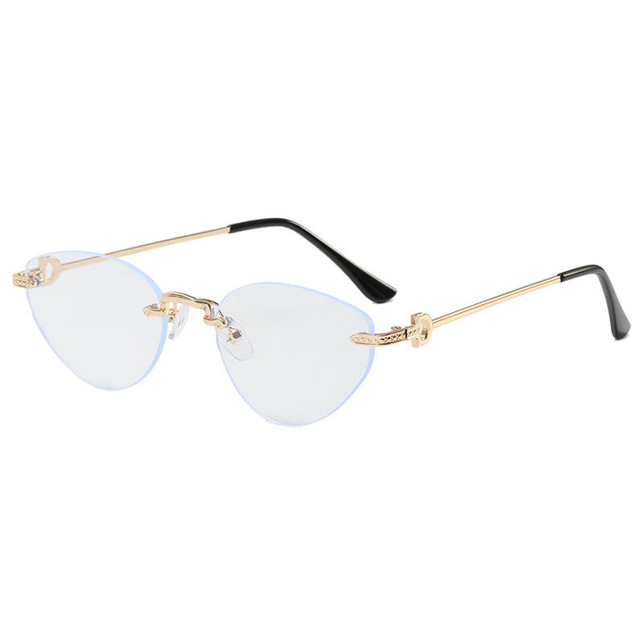 Dame Futuristisk Halvramme Solbrille Luvikno
