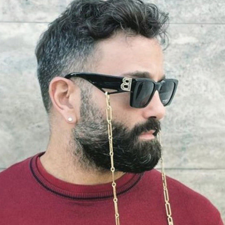 Dame moteriktig geometrisk solbrille med unike designelementer Luvikno