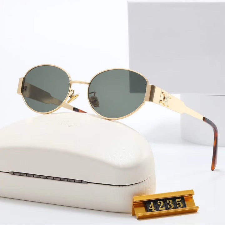 Dame eksklusiv ovalformet designer-solbrille Luvikno