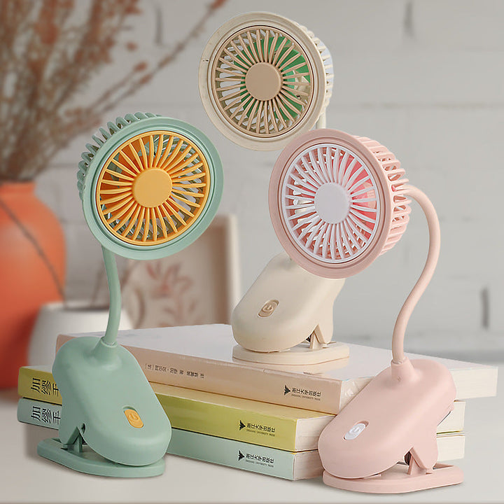 Lettisk fleksibel justerbar klem lampe med viftefunksjon Skanto