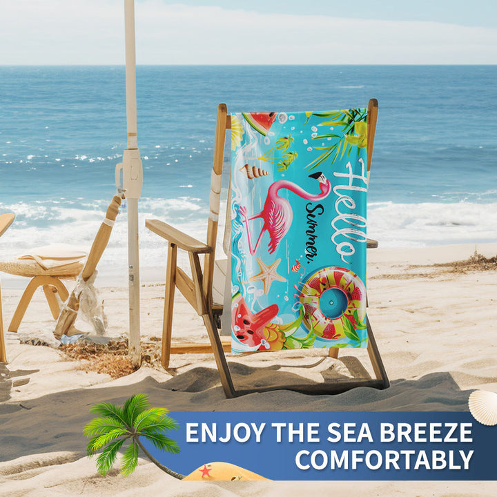 Ladies beach towel with maritime stripe pattern Luvikno