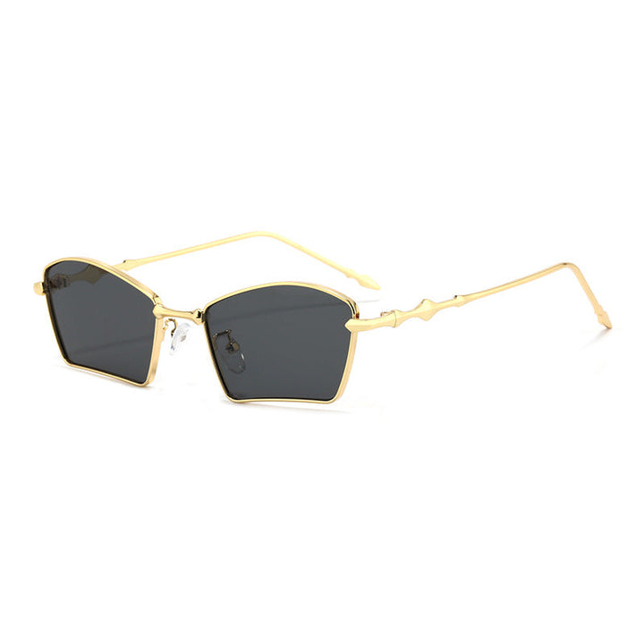 Dame trendy solbriller med geometrisk ramme og gradientlinser Luvikno