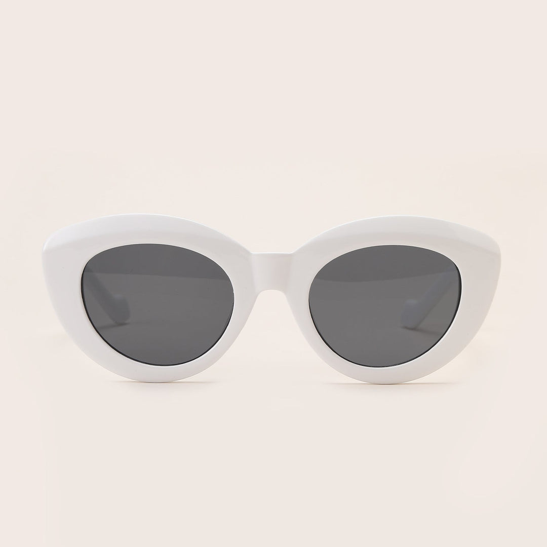 Dame Cat-Eye Solbriller med moderne plastikkinnet Luvikno