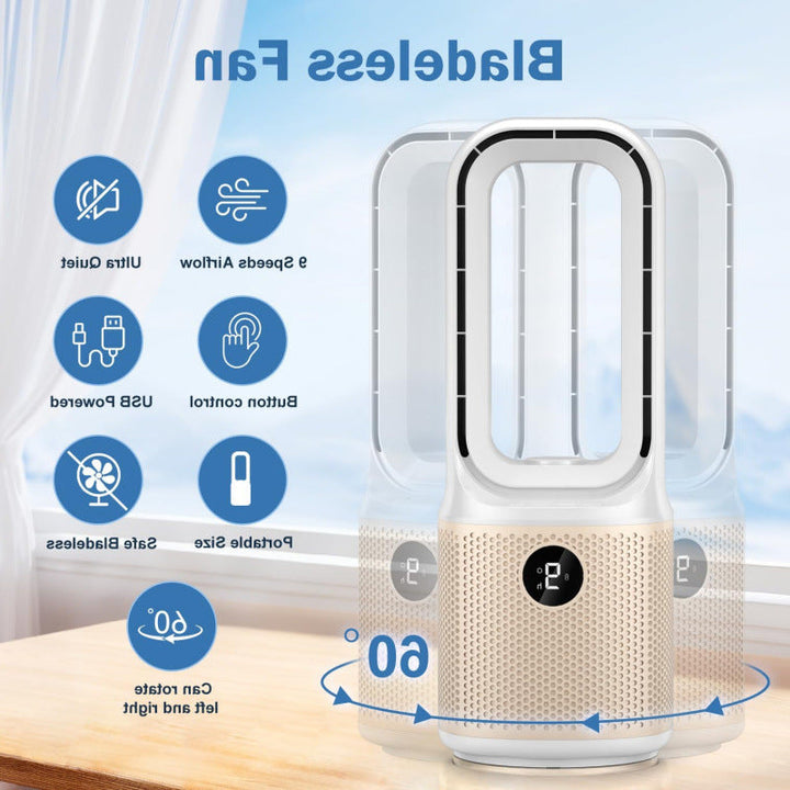 Unisex Bærbar Turmventilator med innovativ trådløs teknologi Luvikno