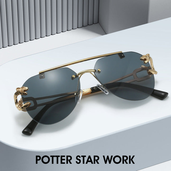 Dame designer solbriller med elegant metallramme og polariserte linser Luvikno